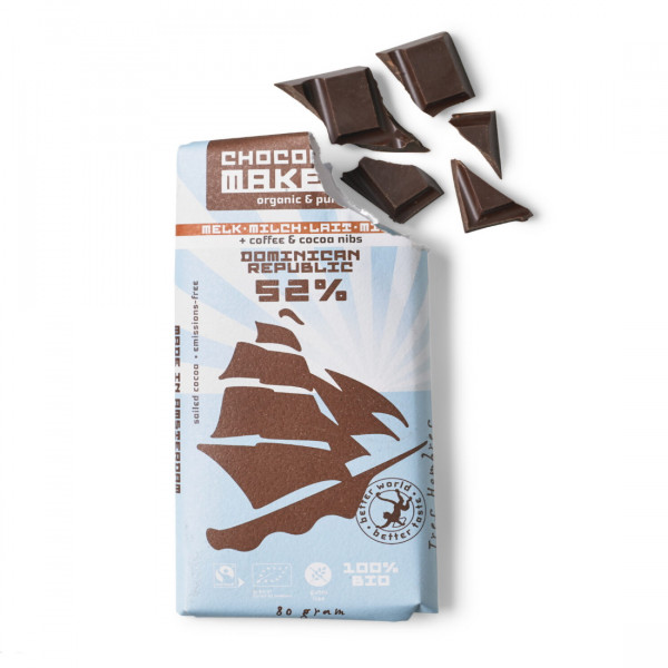 Tres Hombres - Schokolade 52% Kakao mit Kaffee & Kakao-Nibs