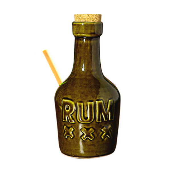 Tiki Mug Rum Bottle + Bambus Trinkhalm